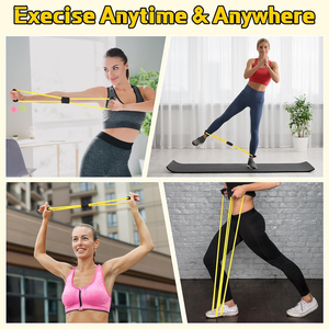 Gym à domicile Fitness Figure 8 Bande de résistance au latex Conception en boucle fermée Poignées en mousse souple Entraînement physique résistant aux exercices de yoga - Product Image 6