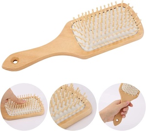 Vente en gros peigne en bois personnalisé <span class=keywords><strong>brosse</strong></span> à cheveux à coussin d'air <span class=keywords><strong>brosse</strong></span> à pagaie en bois démêlante de coiffure écologique - Product Image 2