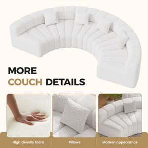 Sofá Convertible Extensible Cuadrado de Terciopelo Lujoso, Sin Ensamblaje, Respaldo Ergonómico, Esponja, Muebles para Sala de Estar/Apartamento - Product Image 5