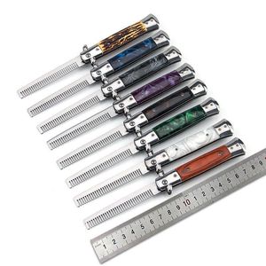 Cuchillo de bolsillo tipo navaja con peine, cepillo para el cabello y botón de apertura automático - Product Image 4