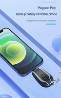 Batería Externa Portátil Mini de Alta Capacidad de 1500 mAh, Llavero con Banco de Energía a Prueba de Agua con Carga Tipo C para iPhone