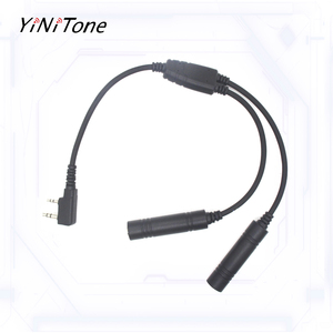 2-pin k Port U-174/U <span class=keywords><strong>Adapter</strong></span> Cáp mở rộng cho Baofeng Kenwood Walkie Talkie hàng không chung máy bay trực thăng âm thanh video cáp - Product Image 5