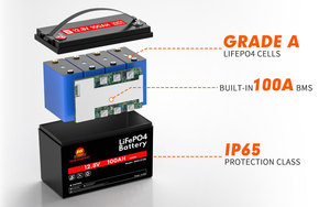 定制12V 100ah 200ah 50Ah 12.8V 50Ah LFP磷酸铁锂电池组，带蓝牙太阳能RV LiFePO4电池 - Product Image 2