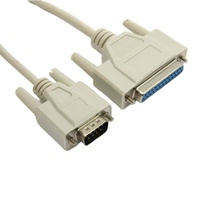 DB9 hembra a DB25 macho serie RS232 Cable de módem nulo con camisa de PVC para transferencia de datos de computadora para uso de cámara