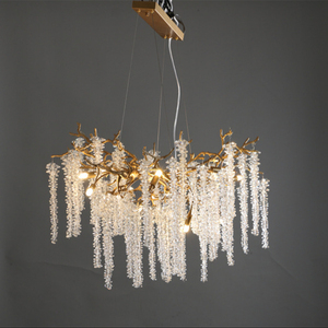 Un pezzo di <span class=keywords><strong>luce</strong></span> moderna lampadario di cristallo di lusso per sala da pranzo camera da letto in ottone ramo di grano d'uva <span class=keywords><strong>lampadari</strong></span> - Product Image 5