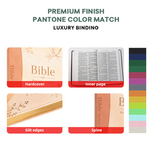 Fabricant, vente en gros, couverture en cuir PU de qualité supérieure, impression couleur, <span class=keywords><strong>Bible</strong></span> sacrée, OEM, personnalisable, <span class=keywords><strong>livre</strong></span> biblique chrétien - Product Image 2