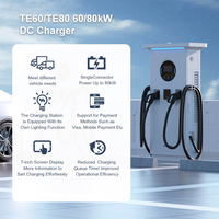 Chargeur EV double pistolet CCS2 60kW/80kW DC 200A, station de charge rapide pour usage commercial, nouveau chargeur rapide pour voitures électriques