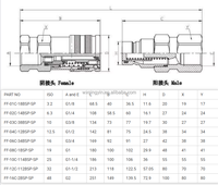 POOLKE 1/2 Inch Baja Karbon Kondisi Baru Sambungan Cepat Hidrolik Wajah Datar Ulir NPT Tipe Fitting ISO16028 1 Tahun