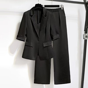 Vêtements pour femmes transfrontaliers Europe-Amérique, Nouvelle collection Printemps 2026, Ensemble élégant : Veste de costume cintrée à la taille et pantalon taille haute - Product Image 6