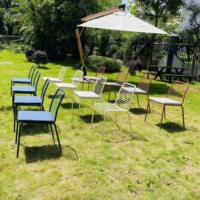 Mobilier d'extérieur bon marché, ensemble de jardin, restaurant, industriel, café, terrasse, bistro, table et chaises en métal métallique