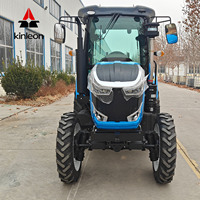 Tracteur agricole certifié CE KINLEON YTO Diesel 70HP à quatre roues motrices, cabine climatisée, pneus antidérapants renforcés