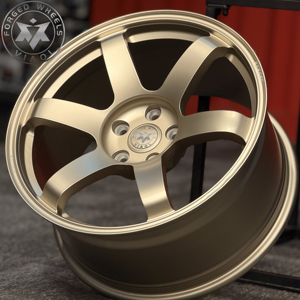 Jantes de course sportives forgées de style JDM Viaol, six branches, bronze, légères, compatibles avec Crown Impreza WRX / STI Mazda3 MX-5 - Product Image 1