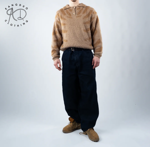 KD in maglia modello Logo personalizzato OEM ODM maglione a manica lunga con bottone <span class=keywords><strong>Jacquard</strong></span> in lana spazzolata Mohair <span class=keywords><strong>Polo</strong></span> da uomo maglione - Product Image 5