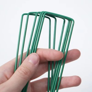 Estaca de suelo en forma de U con recubrimiento en polvo para jardín, césped y exteriores, estaca galvanizada para fijación en el suelo - Product Image 3
