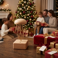 Jouet méduse cinétique en bois massif fait main de qualité supérieure, cadeau de Noël pour enfants, décoration de bureau