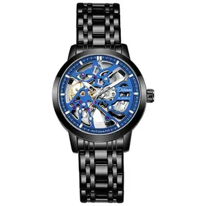 Nueva llegada logotipo personalizado 316L acero inoxidable MOVIMIENTO Visible esqueleto relojes para hombre <span class=keywords><strong>marca</strong></span> superior reloj automático - Product Image 3