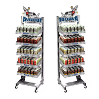 Présentoir métallique personnalisé pour boissons avec logo OEM ODM, présentoir multi-niveaux autoportant pour vin et sodas pour supermarchés et commerces de détail