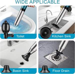 Desatascador de Drenaje de Aire de Acero Inoxidable de Alta Resistencia y Presión, con Característica Impermeable para Baños y Inodoros Obstruidos - Product Image 5