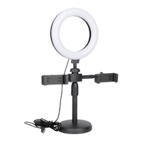 Support de téléphone portable de bureau en gros avec base et lumière d'appoint, réglable en hauteur et mobile, double support avec lumière d'appoint