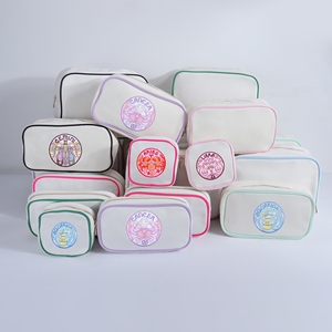 Borsa per il trucco di tela di zodiaco su misura per il ricamo di astrologia di grande capacità <span class=keywords><strong>oroscopo</strong></span> viaggio per articoli da toeletta sacchetti regalo per le donne degli uomini - Product Image 1