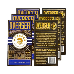 Fiesta DE BODA privada de lujo logotipo personalizado impresión Negro <span class=keywords><strong>Azul</strong></span> hoja de oro textura <span class=keywords><strong>etiqueta</strong></span> vino whisky cerveza <span class=keywords><strong>etiqueta</strong></span> - Product Image 4