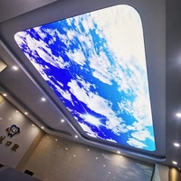 Plafond suspendu en PVC imprimé tissu ciel étoilé et nuages ZHIHAI, carreaux 2x4