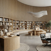 Panneaux acoustiques flexibles en bois Akupanel, panneaux insonorisants à lattes, panneaux muraux avec support en PET, Wandpaneele Holz pour la décoration intérieure européenne