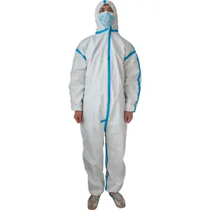 Microporous Waterproof White Color Disposable Pp Nonwoven Coverall for Full Body Protection with Manufacturer Price