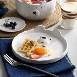 Chian Offre Spéciale assiette en céramique ours mignon pour la maison enfants 3D <span class=keywords><strong>assiettes</strong></span> en céramique en forme d'animal <span class=keywords><strong>Support</strong></span> de personnalisation - Product Image 3