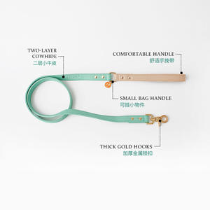 Conjunto de <span class=keywords><strong>Collar</strong></span> y Correa para Perro de Cuero PU Duradero e Impermeable, de Lujo y de Moda, Multicolor, con Logo Personalizado de Fábrica - Product Image 3