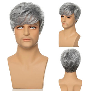 Perruque Synthétique Courte Bouclée Afro pour Hommes, Couleur Noir et Brun, Effet Naturel et Réaliste, Prix de Gros Abordable - Product Image 6