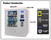 Petit distributeur de collations et de boissons personnalisable avec options de paiement en espèces