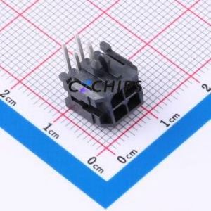 430450402 Wire-to-Board Pin Header Through hole Component (THT),P=3mm Connector 2x2P 3mm Right Angle Insert Micro-Fit (MX 3.0) - Product Image 1