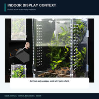 Terrarium en acrylique pour reptiles 12x12x20cm Transparent Ventilé Durable Léger Moderne Porte anti-évasion Vue à 360 degrés
