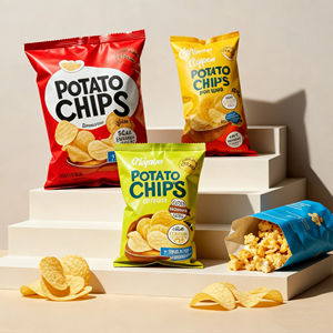 Potato Chips Packaging Customization Gravure Printed Back Side Seal <b>Ziplock</b> Stand Aluminum Foil Plastic Moisture Proof Food - Product Image 3