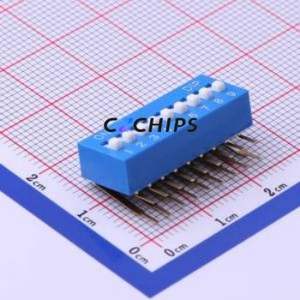 DA-09BP DIP Switch Through hole Component (THT) Switch Flat Toggle, Raised Type Single Pole Single Throw 9-Bit 2.54mm - Product Image 1