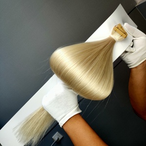 Dragonbeauty Factory 100% Remy Human Hair 10-30 Inches High Quality <b>Russian</b> Tape Hair Extensions Blonde color - Product Image 4