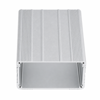 Boîtier de contrôle en aluminium extrudé sablé argenté 100*50mm, type tube ouvert avec fentes supérieures rainurées pour rail de carte PCB, IP54