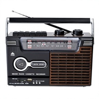 Lecteur de cassettes rétro multifonction multi-bandes en plastique à volume élevé, radio, enregistreur, batterie rechargeable, fabrication d'usine