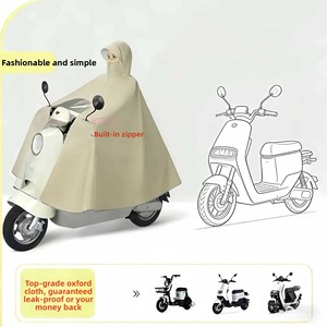 Véritable Imperméable Extra-Large Tendance pour Vélo Électrique Simple ou Double avec Col Montant et Fermeture Éclair pour Tableau de Bord Visible - Product Image 2