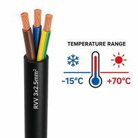 Gewerbliches Geschirrspüler-Stromkabel RVV 3-adrig 2,5mm Wasserdichtes Flexibles Kabel