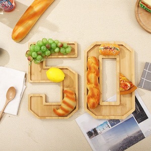 Wooden Digital <b>Tray</b> For Parties Fruits Desserts Birthday Decorative Serving Dish Natural Wood Color - Product Image 1