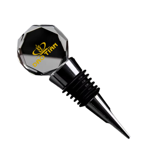 Ensemble de cadeaux d'affaires de coopération K9 <span class=keywords><strong>bouchon</strong></span> de bouteille de <span class=keywords><strong>vin</strong></span> en cristal de verre avec technique de gravure sculptée par logo au laser - Product Image 2