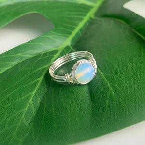 Anelli Artigianali in Filo per Donne, Anelli con Pietre Preziose Placcati Argento, Pietre Avvolte Ametista Agata Lava Quarzo Naturale Curativo - Product Image 6