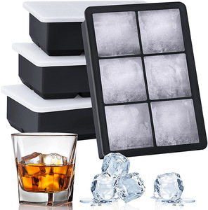 High quality BPA free silicone round square ice grid large cube ice making mold for home bar