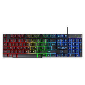 Teclado para juegos T20 con cable, iluminado, en árabe, español y ruso, teclado de membrana, 104 teclas, accesorios para computadora, teclado para juegos. - Product Image 3