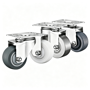 Rueda Giratoria de Acero Inoxidable de 125 mm con Poliuretano y Mecanismo de Bloqueo con Freno, Uso Industrial, Capacidad de 250 kg - Product Image 1