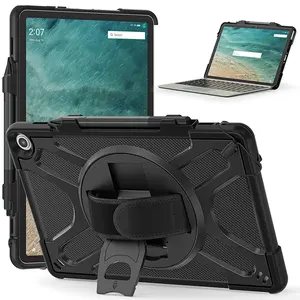 For Amazon Fire Max 11 Inch 2023 Hybrid 2 In 1 Rugged Rotating Hand Strap Fold Kickstand Tablet Protective TPU Case