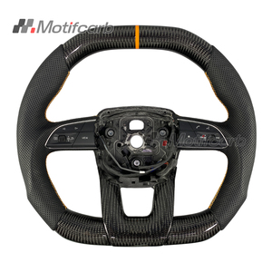 Volant en fibre de carbone personnalisé pour Lamborghini Urus 2019-2025 avec poignées en cuir perforé noir - Product Image 1