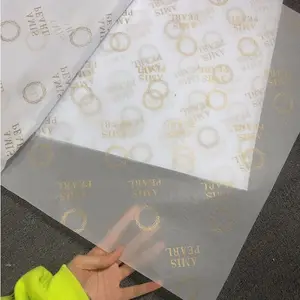 Papel de envolver de regalo, Logo impreso personalizado, blanco, 17G, papel de envolver dorado con LOGO